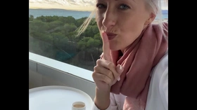 I fingered myself to orgasm on a public hotel balcony in Mallorca!