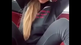 Hot, Perfect, Blonde uses dildo to make her gorgeous pussy squirt in car during Covid-19 Quarantine